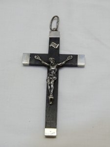 BEAUTIFUL NAPOLEON III PECTORAL CROSS WOOD & SILVER RELIGIOUS COLLECTION