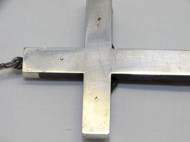 -BELLE CROIX PECTORALE NAPOLEON III BOIS & ARGENT COLLECTION RELIGION