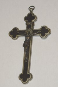 - BEAUTIFUL NAPOLEON III PECTORAL CROSS WOOD & METAL Silvered RELIGION COLLECTION D