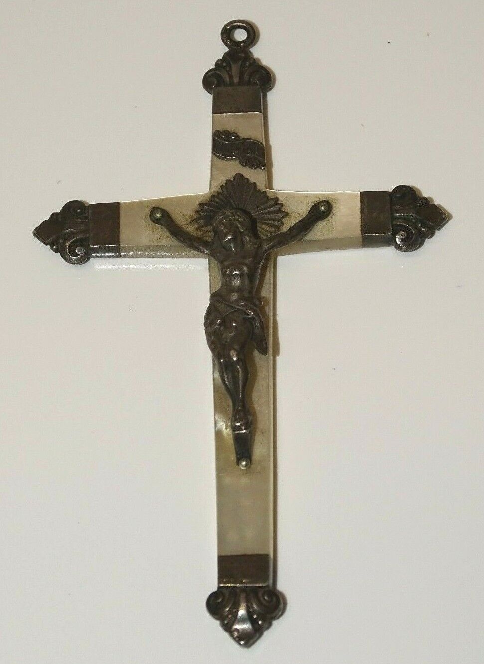 Croix Art Déco En Argent 925 Poinçonnée - Pendentif Vintage 30x19 Mm Sans Bélière