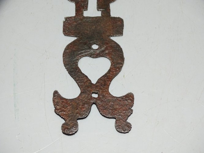 -BELLE ENTREE de SERRURE FER Forgé XVIIIe avec têtes d'oiseaux en Bout     D