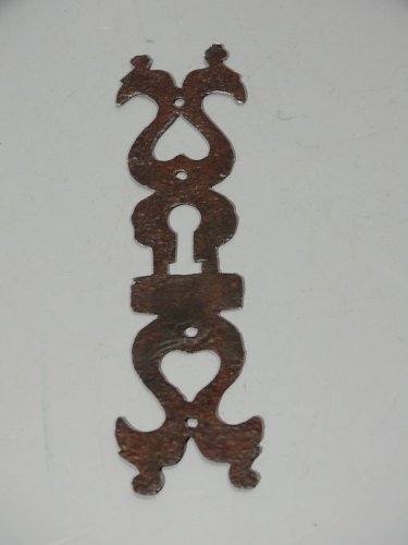 -BELLE ENTREE de SERRURE FER Forgé XVIIIe avec têtes d'oiseaux en Bout     D