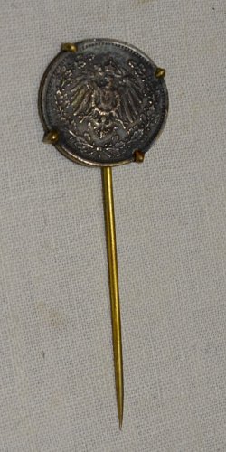 -BELLE EPINGLETTE PIECE PRUSSIENNE 1/2 MARKS 1906 A COLLECTION BIJOU ANCIEN D