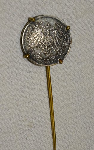 -BELLE EPINGLETTE PIECE PRUSSIENNE 1/2 MARKS 1906 A COLLECTION BIJOU ANCIEN D