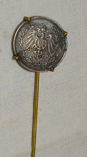 -BELLE EPINGLETTE PIECE PRUSSIENNE 1/2 MARKS 1906 A COLLECTION BIJOU ANCIEN D