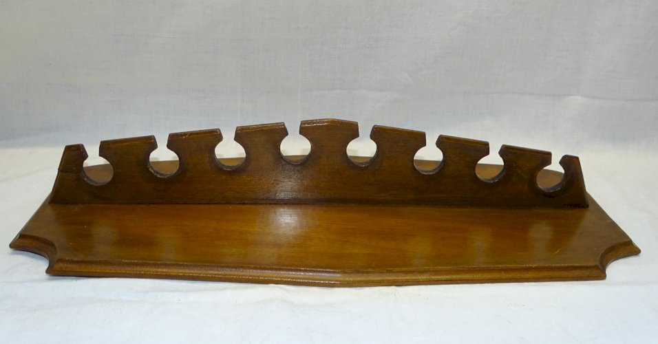 -BELLE ETAGERE A PIPES EN BOIS POUR 8 PIPES COLLECTION DECO XXe   D