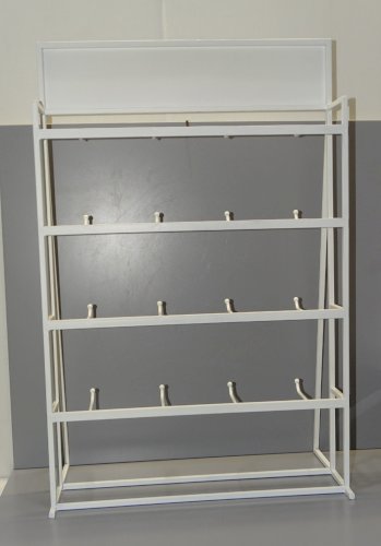 -BELLE ETAGERE MATHILDE PORTE MUGS METAL PEINT BLANC 16 CROCHETS DECO CUISINE  D