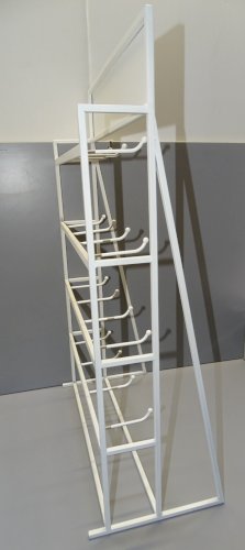 -BELLE ETAGERE MATHILDE PORTE MUGS METAL PEINT BLANC 16 CROCHETS DECO CUISINE  D