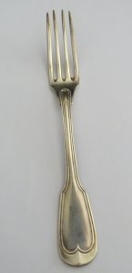 -NICE SILVER FORK MODEL FILET Minerva Hallmark TITLE 1 COLLECTION D