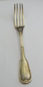 -NICE SILVER FORK MODEL NET Minerva hallmark TITLE 1 COLLECTION D