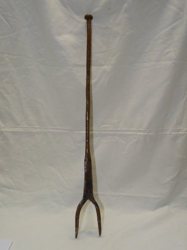 -BELLE FOURCHETTE DE CHEMINEE FER Forgé XVIII/XIXe COLLECTION DECO    D