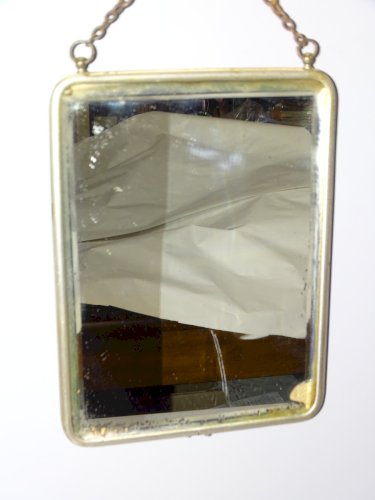 -BELLE GLACE DE BARBIER VINTAGE A suspendre MIROIR DECO COLLECTION  XXe   D