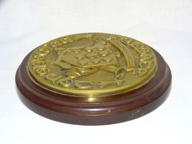 -BELLE GRANDE ANCIENNE TAPE DE BOUCHE BRONZE FREGATE PRIMAUGUET COLLECTION   D