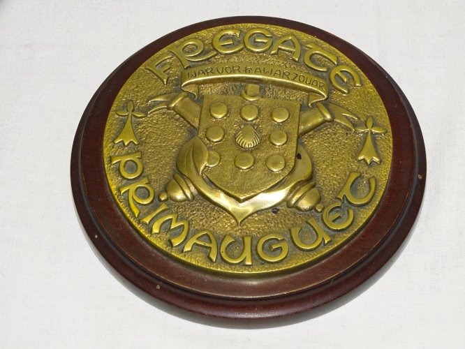 -BELLE GRANDE ANCIENNE TAPE DE BOUCHE BRONZE FREGATE PRIMAUGUET COLLECTION   D