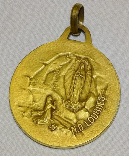 - BELLE GRANDE MEDAILLE A.AUGIS ed BRONZE PROFIL de la VIERGE par MAZZONI SC   D