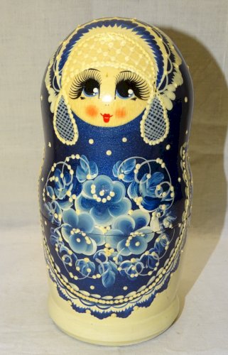 -BELLE GRANDE POUPEE MATRIOCHKA BELLE COULEUR BLEUE PEU COMMUNE COLLECTION    D
