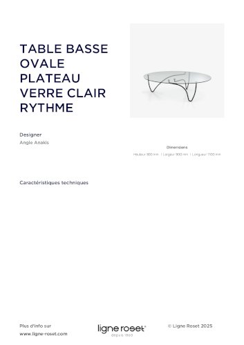 Belle grande table basse design ‘’Ryhtme’’ par Angie Anakis pour Ligne Roset 