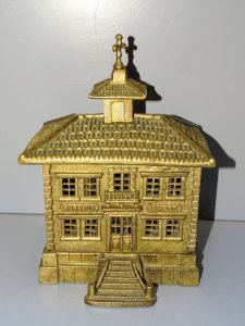 BEAUTIFUL LARGE BRONZE PIGGY BANK SAVINGS BOX OFFICE CASH Height 23 cm D