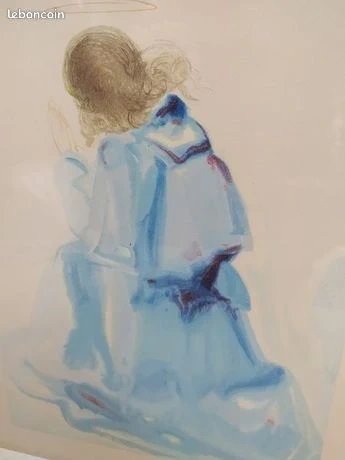 belle gravure tirée des dessins de Dali pour le livre la Divine Comédie de Dante.