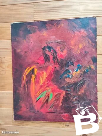 belle Huile sur Toile non encadré intitulé Danse Gitane Granada  Roger Vandenbulcke