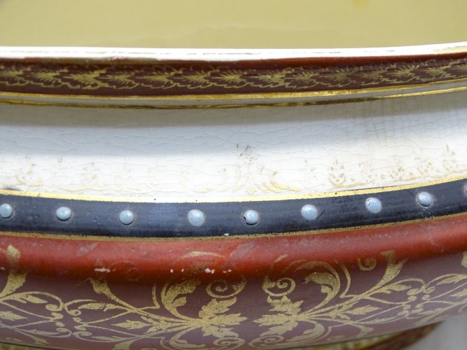 -BELLE JARDINIERE CERAMIQUE FAÏENCE BELGE BOCH FRERES KERAMIS NEOCLASSIQUE    D