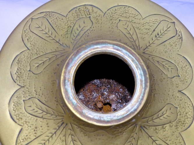 -BELLE LAMPE A PETROLE SIGNEE G LELEU ART NOUVEAU LAITON ET BRONZE