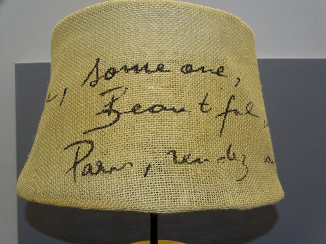 -BELLE LAMPE A POSER XXe ABAT JOUR JUTE PIED LATTES DE BOIS Déco VINTAGE   D