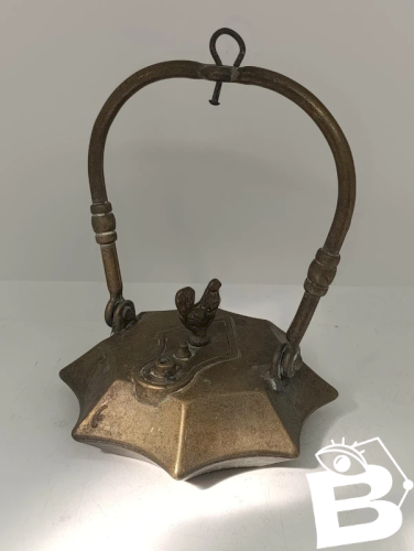 belle lampe de mineur ancienne en bronze en bon etat