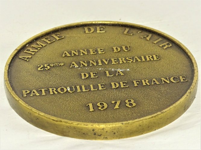 -BELLE MEDAILLE BRONZE PATROUILLE DE FRANCE 25e ANNIVERSAIRE 1953/1978 vitrine