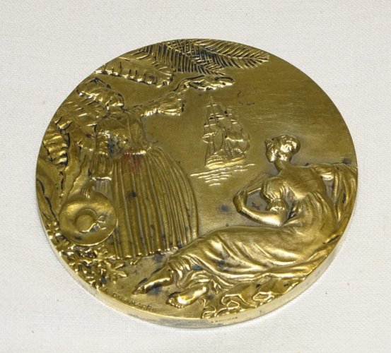 -BELLE MEDAILLE COMPAGNIE GENERALE TRANSATLANTIQUE "ANTILLES " en BRONZE    D