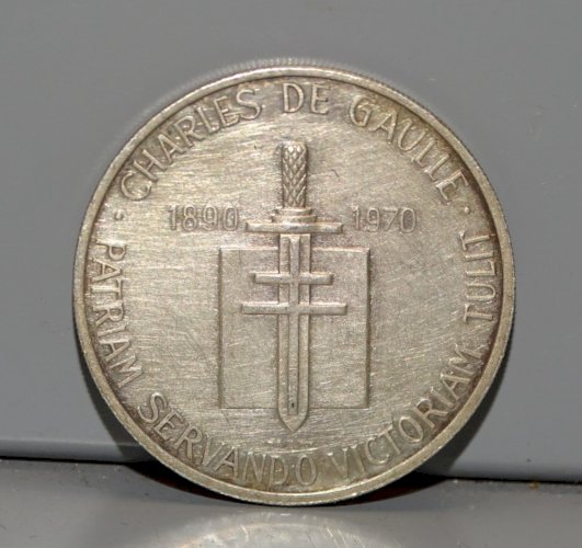 -BELLE MEDAILLE PIECE GENERAL DE GAULLE 1890/1970 ARGENT  1 PUR  Corne Abondance