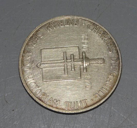 -BELLE MEDAILLE PIECE GENERAL DE GAULLE 1890/1970 ARGENT  1 PUR  Corne Abondance