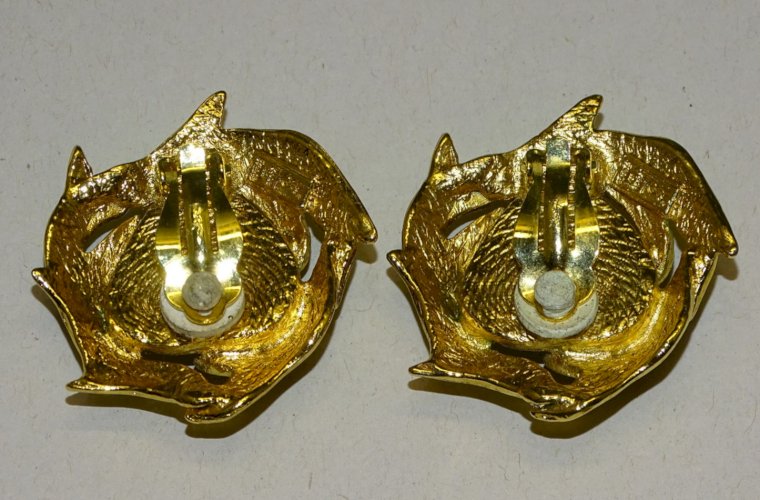 -BELLE PAIRE BOUCLES D'OREILLES CLIPS YVES SAINT LAURENT YSL BIJOU ANCIEN   D