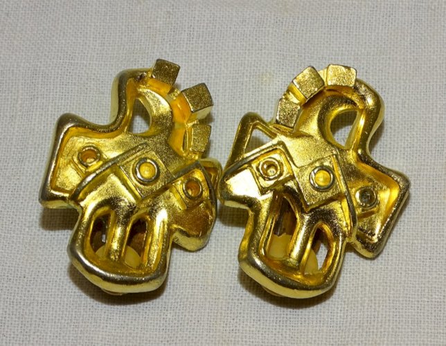 -BELLE PAIRE DE BOUCLES D'OREILLES CLIPS CHRISTIAN DIOR bijou vintage   D
