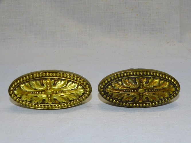 -BELLE PAIRE de BOUTONS de PORTE POIGNEES de PORTE Bronze JUS de GRENIER   D