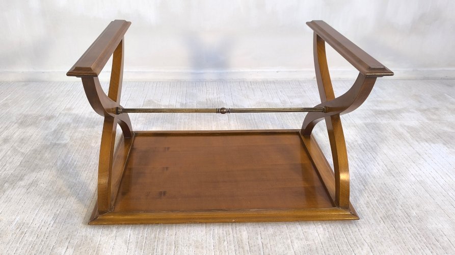 ✨ Belle paire de tables vintage en teck – Desserte roulante & table d’appoint – Benoit-Guyot Lyon ✨