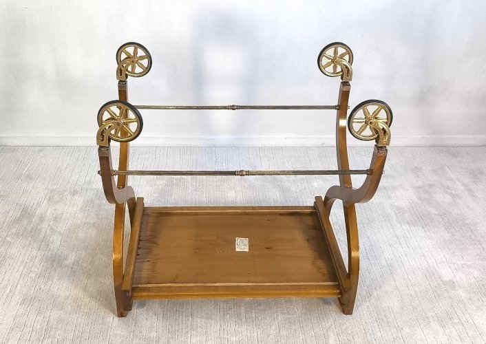✨ Belle paire de tables vintage en teck – Desserte roulante & table d’appoint – Benoit-Guyot Lyon ✨