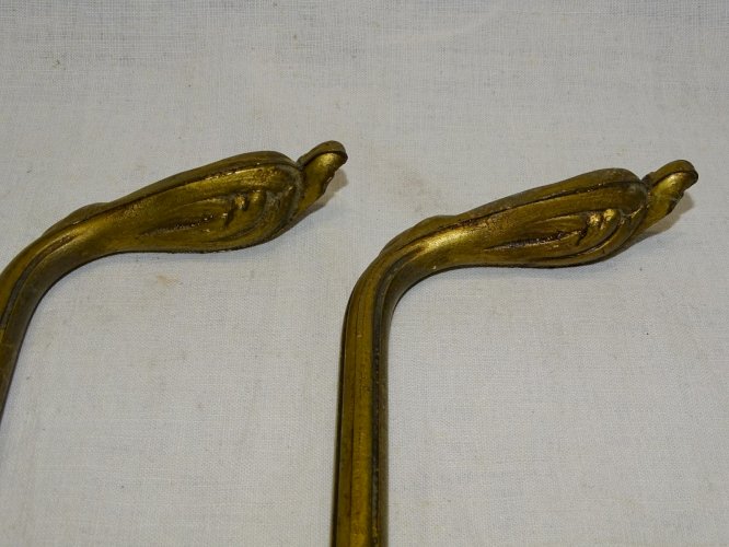 -BELLE PAIRE D'EMBRASSES  BRONZE  décor façon PLUMES POUR RIDEAUX DECO     D
