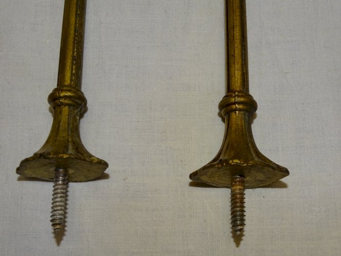 -BELLE PAIRE D'EMBRASSES  BRONZE  décor façon PLUMES POUR RIDEAUX DECO     D