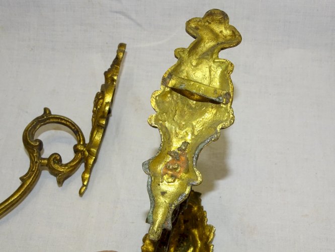 -BELLE PAIRE D'EMBRASSES  BRONZE  décor style ROCAILLE  POUR RIDEAUX DECO   D