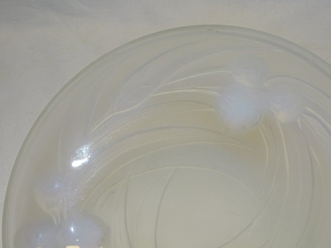 -BELLE PETITE COUPE VERRE OPALESCENT ETLING 100 MODELE EUCALYPTUS COLLECTION   D