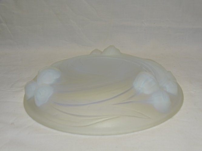 -BELLE PETITE COUPE VERRE OPALESCENT ETLING 100 MODELE EUCALYPTUS COLLECTION   D