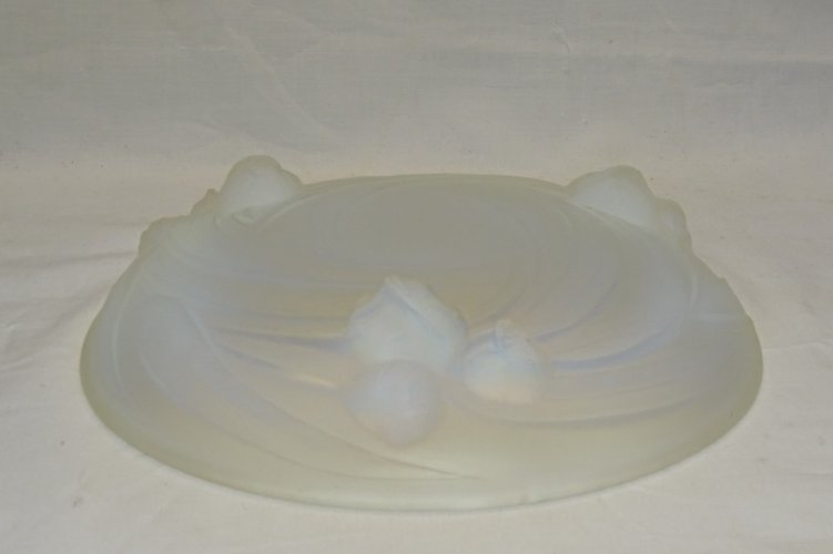 -BELLE PETITE COUPE VERRE OPALESCENT ETLING 100 MODELE EUCALYPTUS COLLECTION   D
