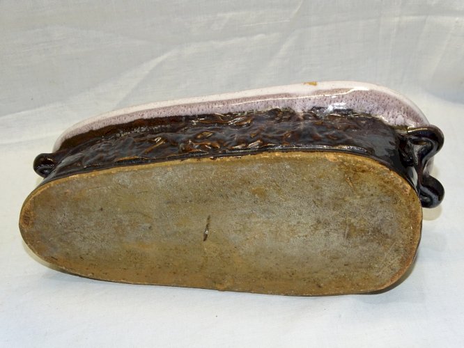 -BELLE PETITE TERRINE AU LIEVRE TERRE CUITE VERNISSEE XIXe COLLECTION CUISINE