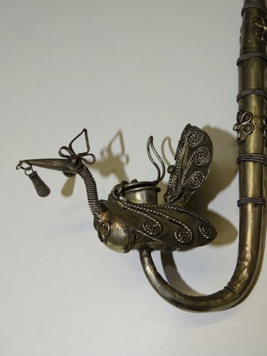 -BELLE PIPE ALLIAGE EXTREME ORIENT ASIE FOURNEAU OISEAU COLLECTION VTRINE   D