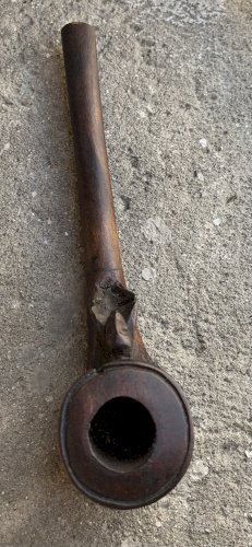 Belle pipe ancienne en bois sculpté tête d'hindou et singe