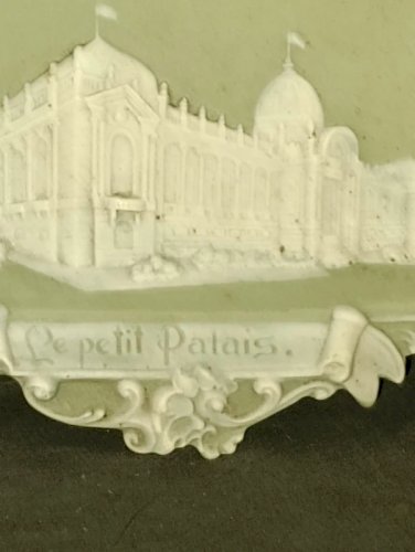 belle plaque /vide poche en biscuit style wedgwood vers 1900 en bon etat