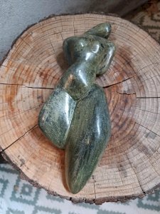 Beautiful ceramic sculpture of a female body signed Le Minor? in good condition.