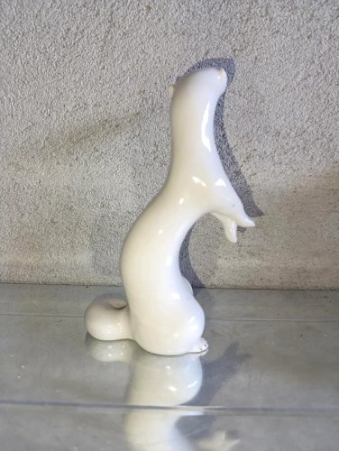 belle sculpture en porcelaine de vison travail ussr du milieu du 20eme siecle en bon etat