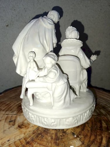 belle sculpture en porcelaine la lecon de musique fin 19 debut 20eme en bon etat